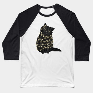 Black Christmas Cat Baseball T-Shirt